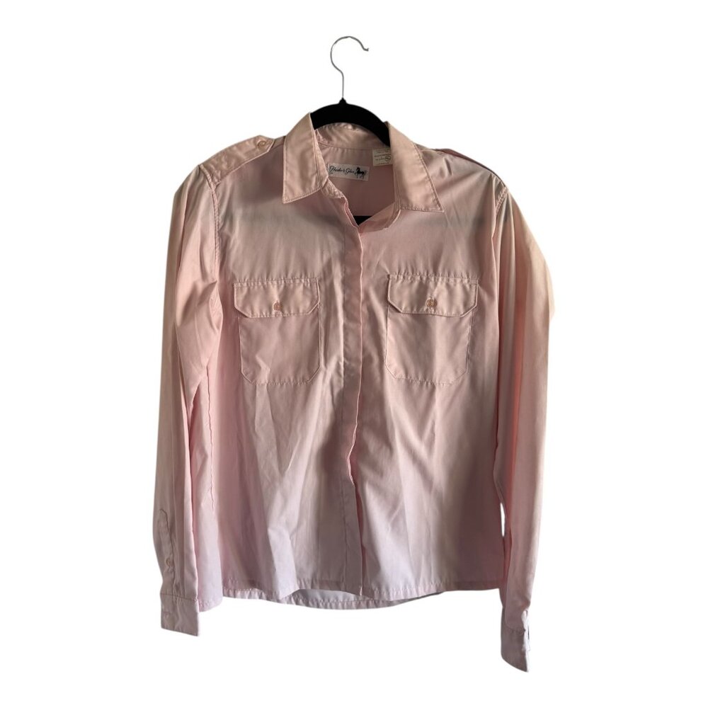 Vintage Hunter’s Glen Pink Button Up Shirt 13/14 Horse Logo Western Blouse 90s